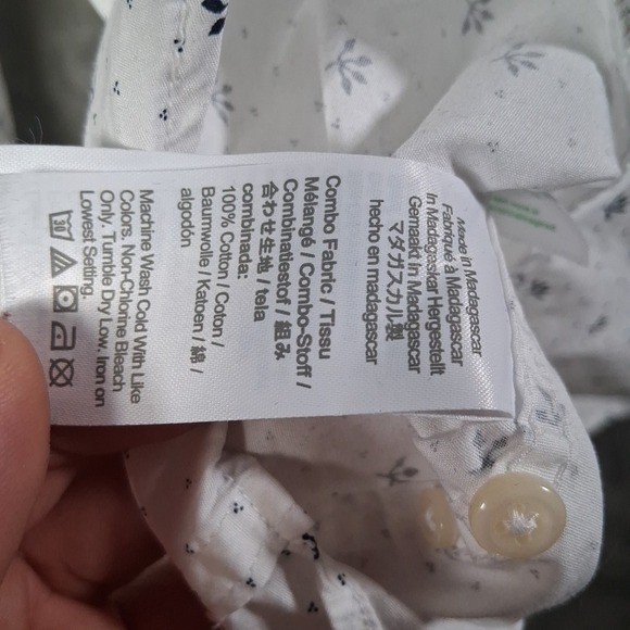 J Crew Classic Button Down Long Sleeve Shirt Mens Size LT White Floral Print - Picture 7 of 8